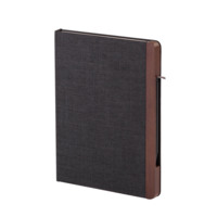 Блокнот с ручкой в ореховом магнитном пенале черный