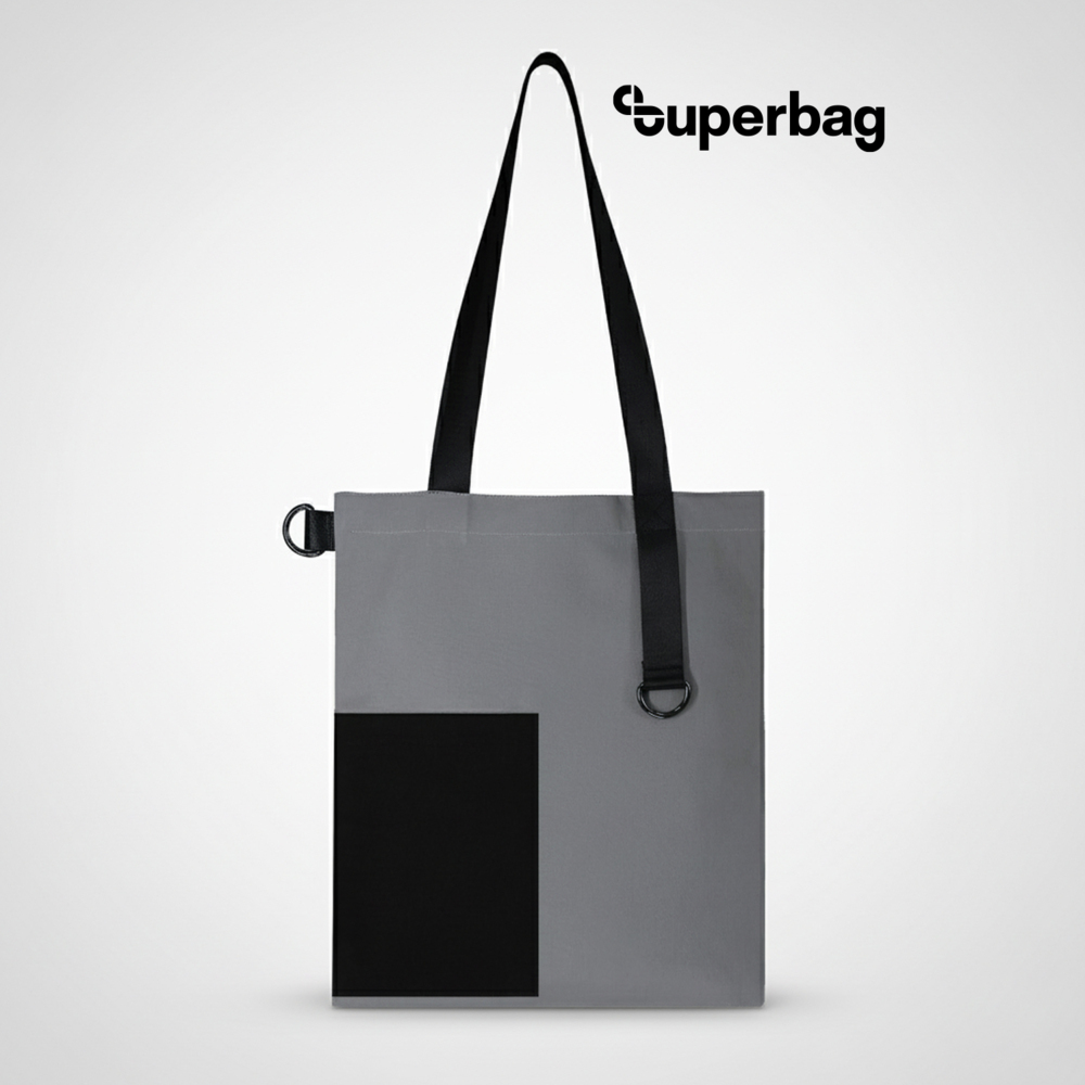 Шоппер Superbag Color (серый с чёрным)